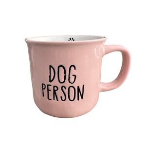 Dog Person Pink Ceramic Coffee Mug Paw Print Inside 16 ounces
